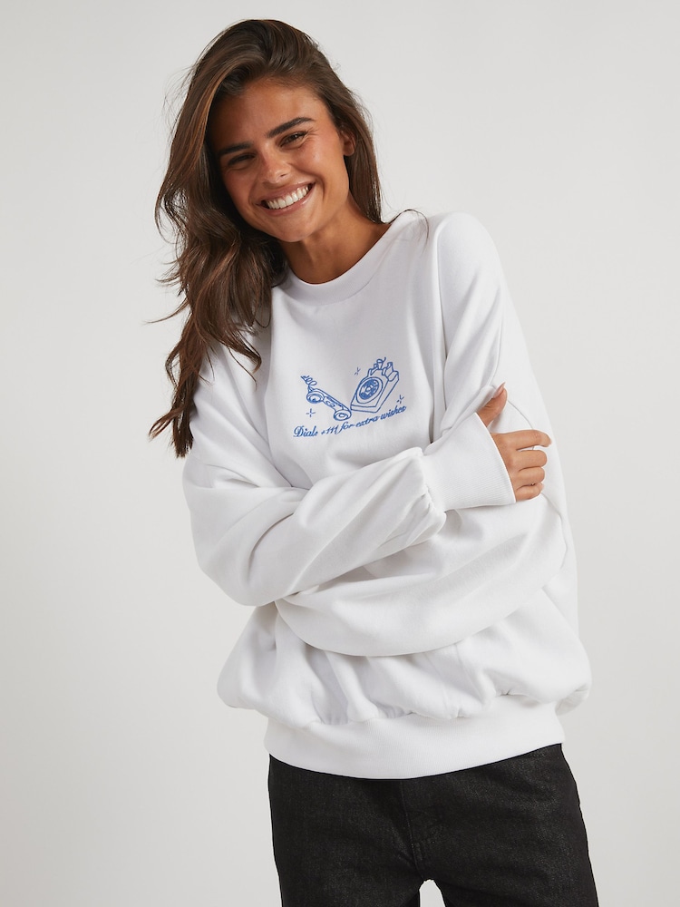 Skinnydip Cream Angel Numbers Sweatshirt - Image 2 of 4