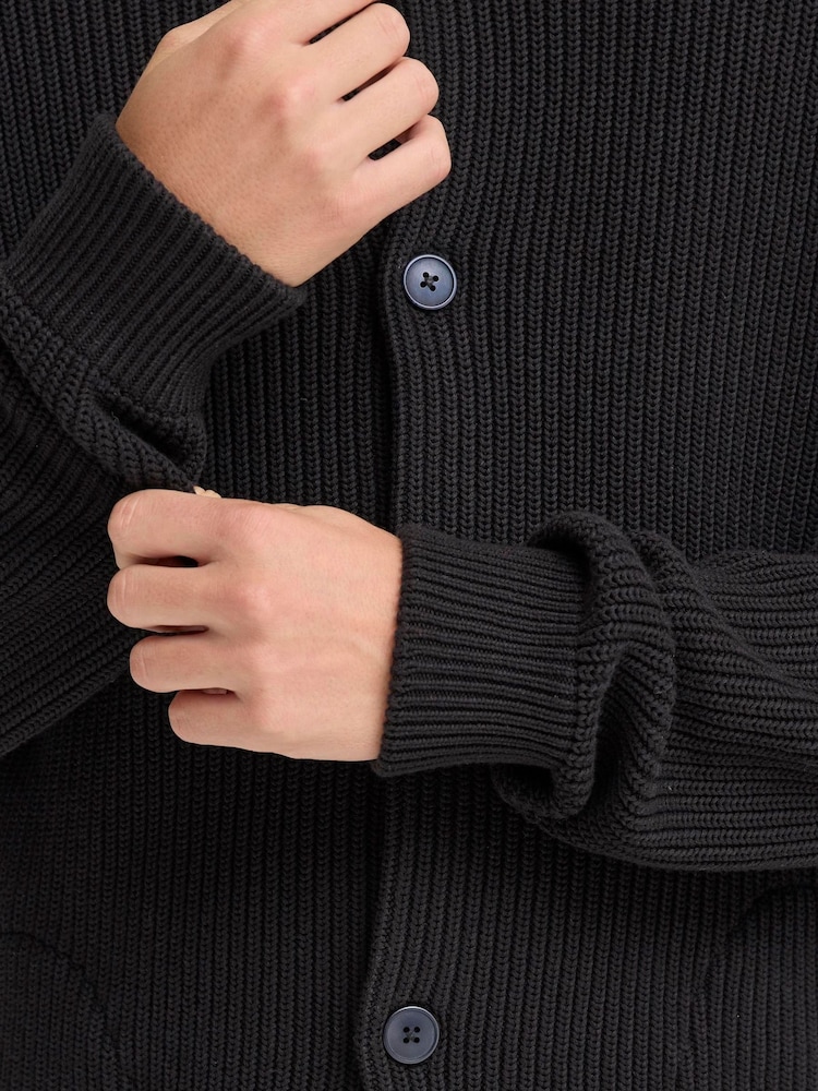 Casual Friday Black Cfrodhe Bomber Style Knitted Cardigan - Image 2 of 4 Casual Friday Black Cfrodhe Bomber Style Knitted Cardigan - Image 2 of 4