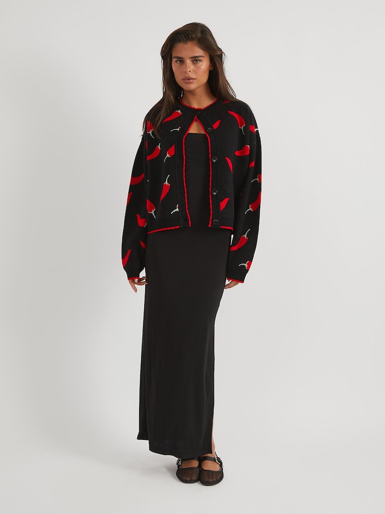 Skinnydip Black Chilli Black Knitted Cardigan - Image 1 of 6