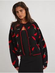 Skinnydip Black Chilli Black Knitted Cardigan - Image 3 of 6