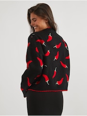 Skinnydip Black Chilli Black Knitted Cardigan - Image 4 of 6