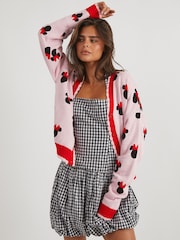 Skinnydip Pink Disney Minnie Mouse Heart Knitted Cardigan - Image 2 of 5
