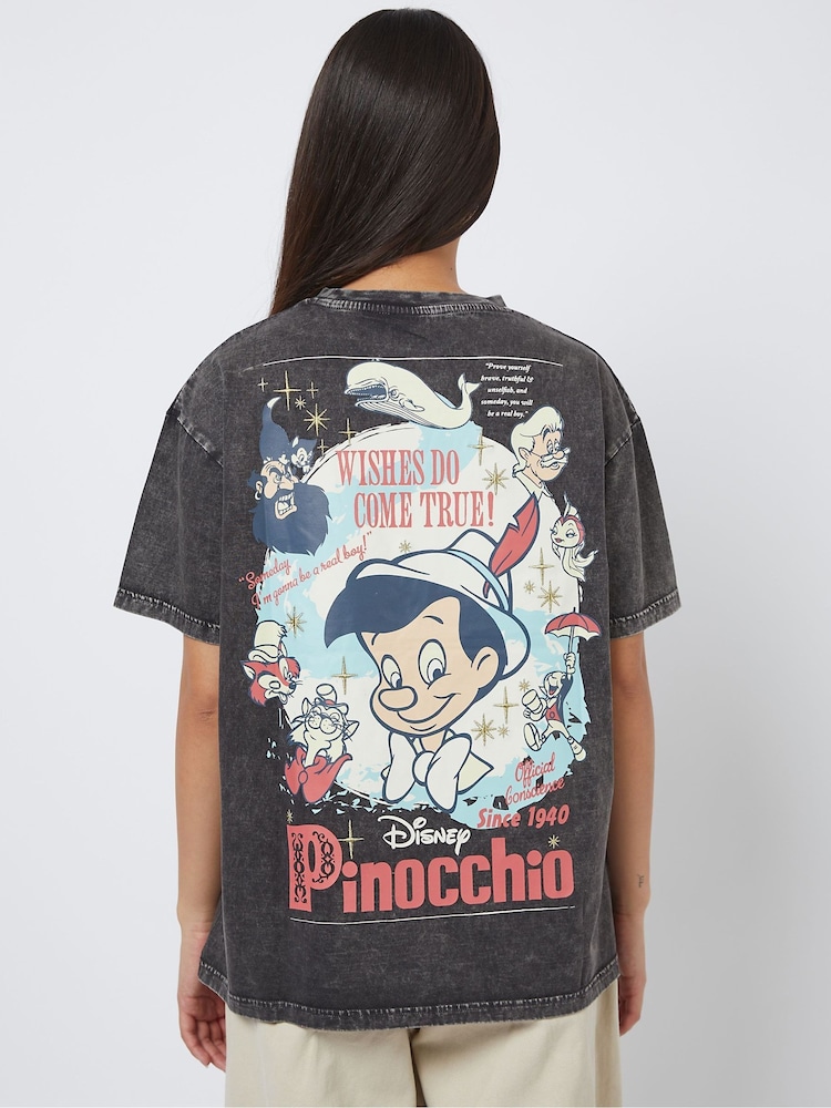 Skinnydip Grey Disney Pinocchio Poster T-Shirt - Image 1 of 4 Skinnydip Grey Disney Pinocchio Poster T-Shirt - Image 1 of 4