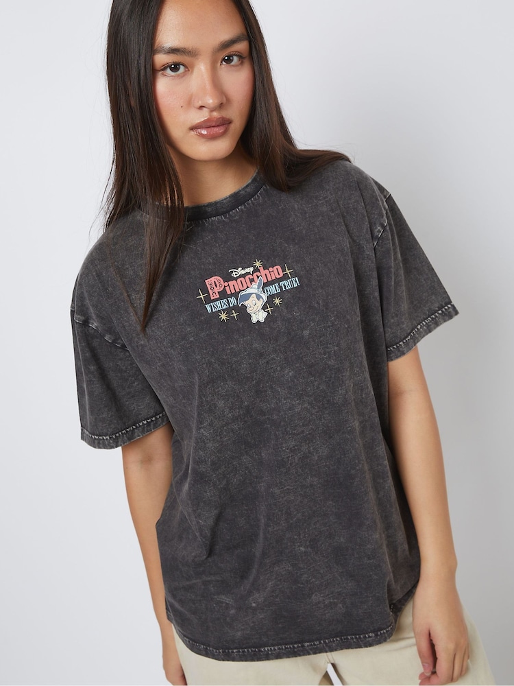 Skinnydip Grey Disney Pinocchio Poster T-Shirt - Image 2 of 4 Skinnydip Grey Disney Pinocchio Poster T-Shirt - Image 2 of 4