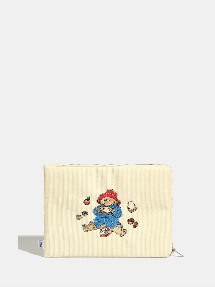 Skinnydip Cream Paddington Embroidered 14 Laptop Case - Image 1 of 1