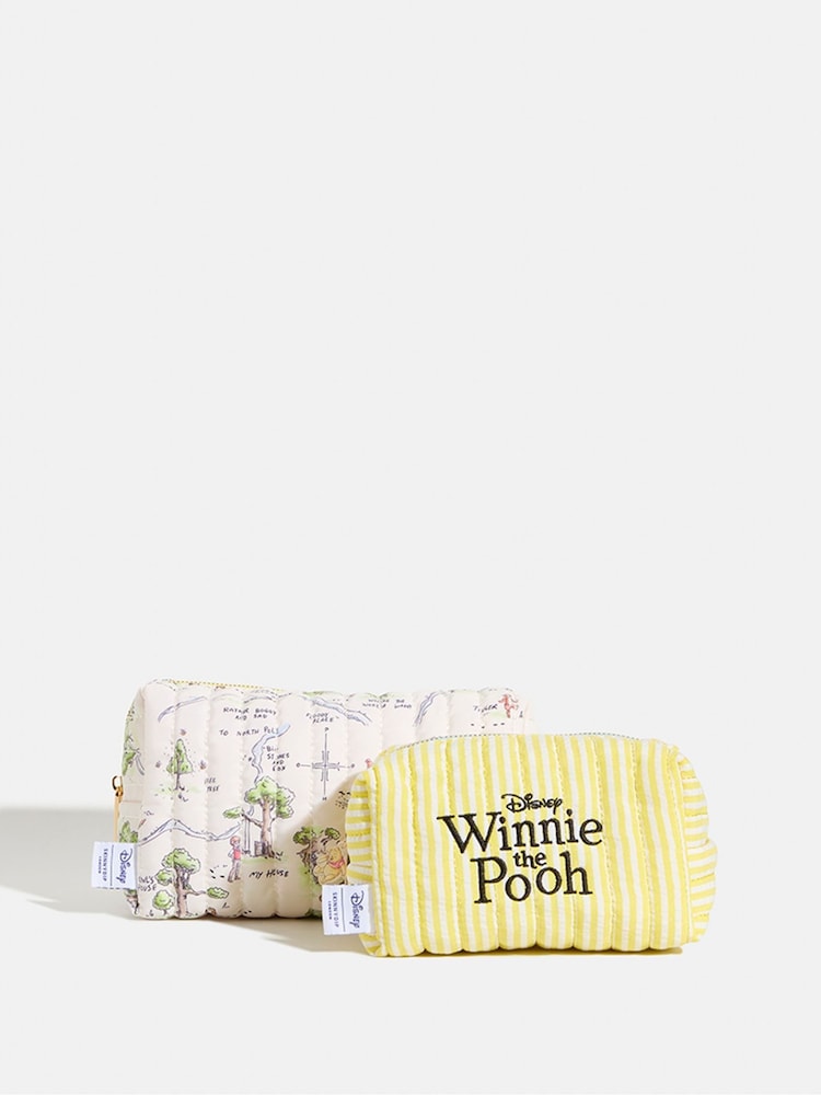 Skinnydip Yellow Disney Winnie the Pooh Quilted Makeup Bag Set - Image 1 of 1