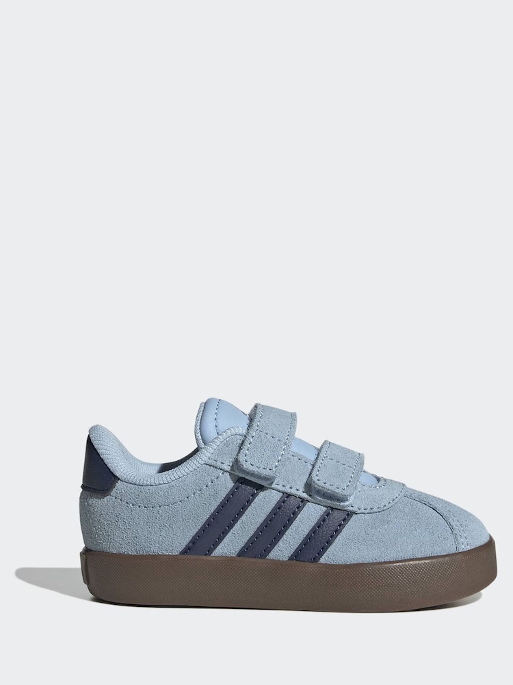 藍色／海軍藍 - adidas Vl Court 3.0 魔術貼嬰兒運動鞋 - 圖片 2/10