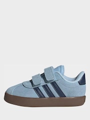 藍色／海軍藍 - adidas Vl Court 3.0 魔術貼嬰兒運動鞋 - 圖片 4/10