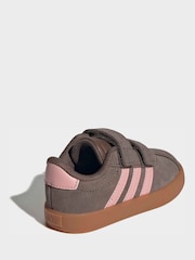 棕色/粉色 - adidas Vl Court 3.0 魔術貼嬰兒運動鞋 - 圖片 4/9