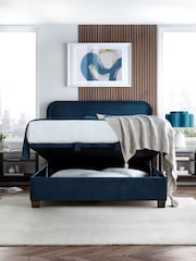 Kaydian Blue Clifton Curved Headboard Ottoman Bed - Image 2 of 3