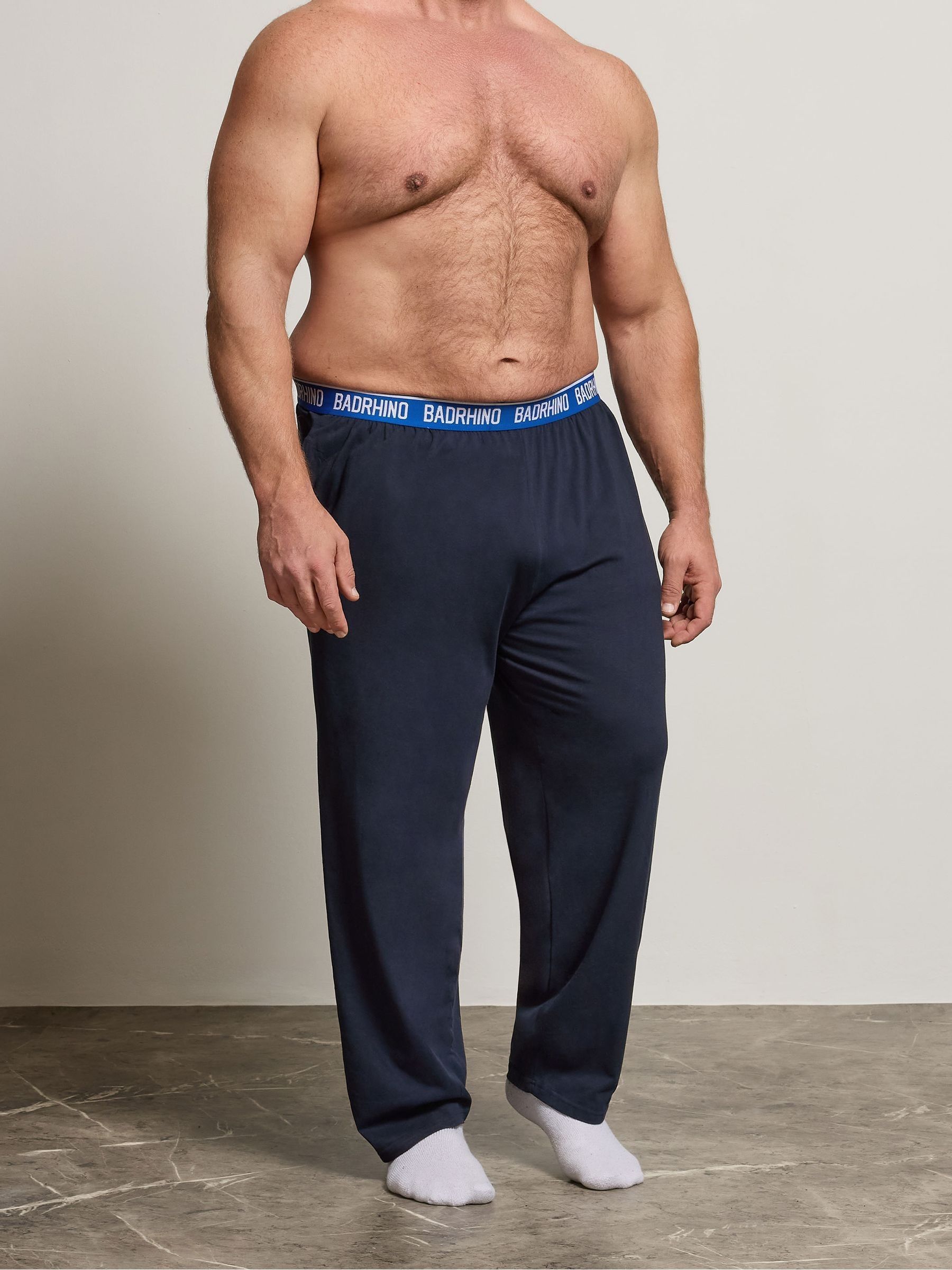 Badrhino Big & Tall Men's Blue Lounge Trousers - Image 3