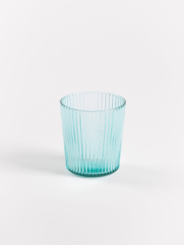 Paveau Set of 6 Light Blue Cable Ribbed Water Glasses - Image 1 of 1 Paveau Set of 6 Light Blue Cable Ribbed Water Glasses - Image 1 of 1