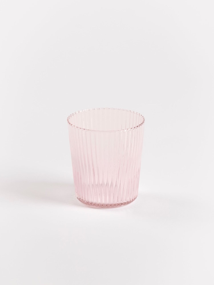 Paveau Set of 6 Pink Cable Ribbed Water Glasses - Image 1 of 1