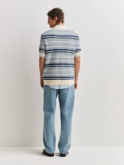 NN.07 Blue Nolan Stripe Knit Shirt - Image 4 of 9