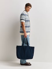 NN.07 Blue Nolan Stripe Knit Shirt - Image 5 of 9
