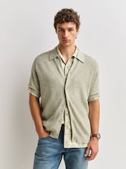 NN.07 Green Nolan Textured Knit Shirt - Image 1 of 6