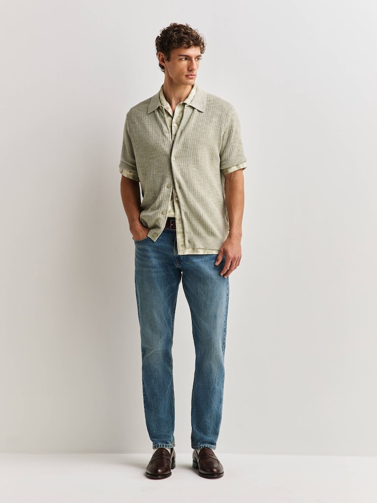 NN.07 Green Nolan Textured Knit Shirt - Image 2 of 6