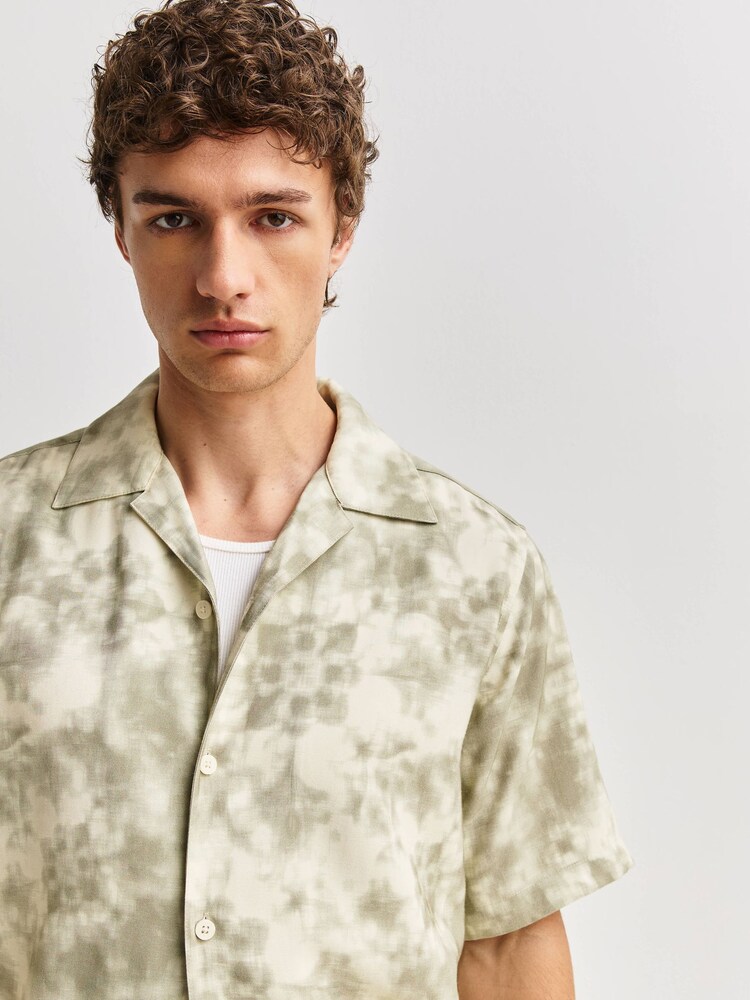 NN.07 Green Julio Short Sleeve Print Shirt - Image 4 of 4 NN.07 Green Julio Short Sleeve Print Shirt - Image 4 of 4