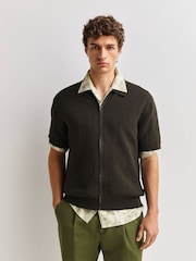 NN.07 Green Gustav Full Zip Knit Shirt - Image 1 of 6