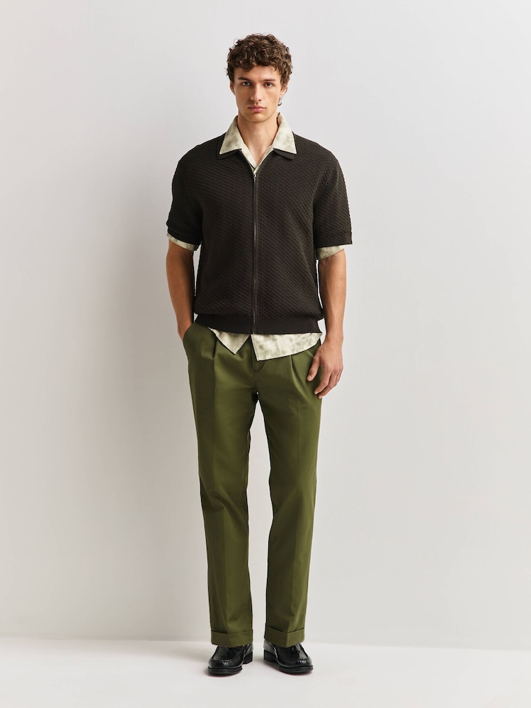 NN.07 Green Gustav Full Zip Knit Shirt - Image 2 of 6