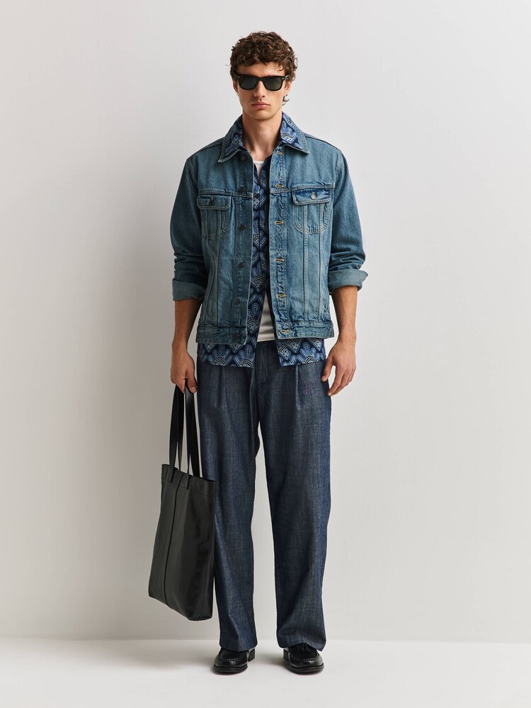 NN.07 Blue Deon Short Sleeve Print Shirt - Image 2 of 6 NN.07 Blue Deon Short Sleeve Print Shirt - Image 2 of 6