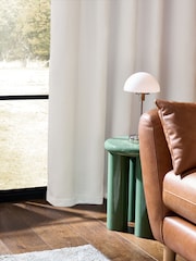 White Heavyweight Chenille Blackout/Thermal Eyelet Curtains - Image 2 of 5