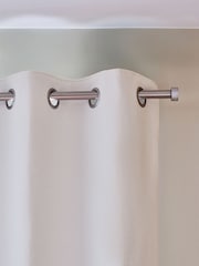 White Heavyweight Chenille Blackout/Thermal Eyelet Curtains - Image 4 of 5