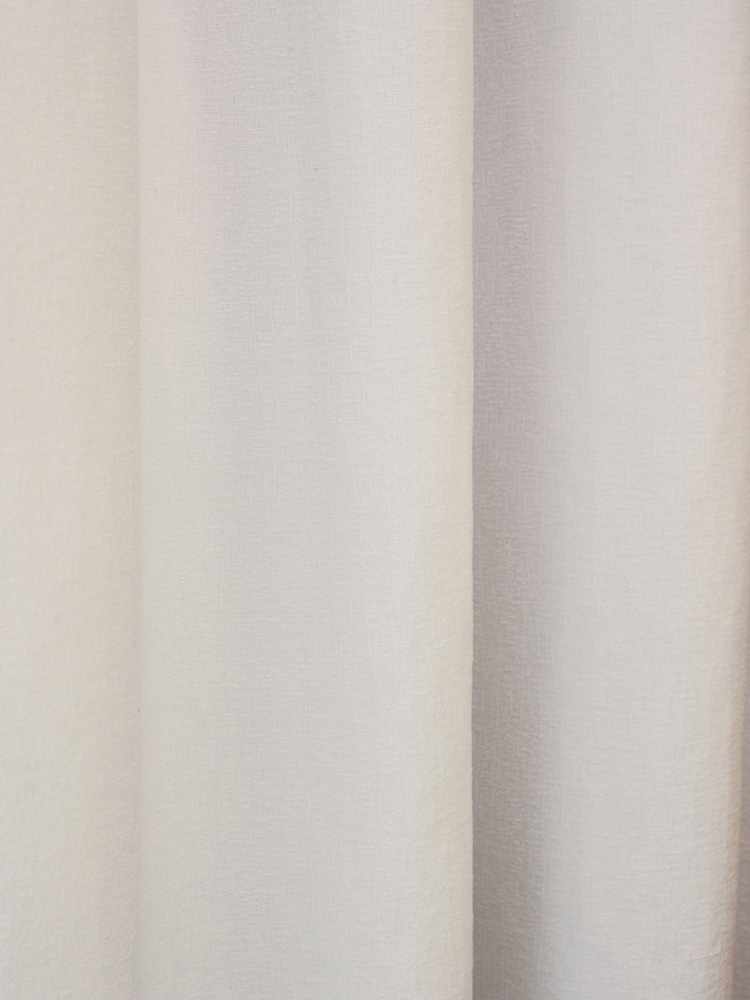 White Heavyweight Chenille Blackout/Thermal Eyelet Curtains - Image 5 of 5