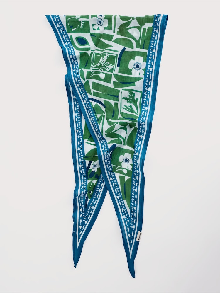 Seasalt Cornwall Green Posy Scarf - Image 2 of 4 Seasalt Cornwall Green Posy Scarf - Image 2 of 4