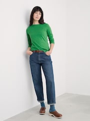 Seasalt Cornwall Green Easel Long Sleeve Jersey Top - Image 2 of 5