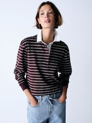 The Set 2 Pack Stripe and Navy Rugby Top Stripe - Image 1 of 10