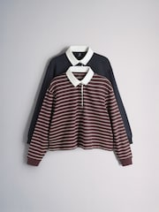 The Set 2 Pack Stripe and Navy Rugby Top Stripe - Image 2 of 10