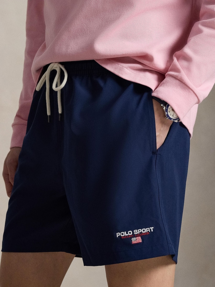 Polo Ralph Lauren Light Blue Polo Sport Woven Trunk Swim Shorts - Image 4 of 4