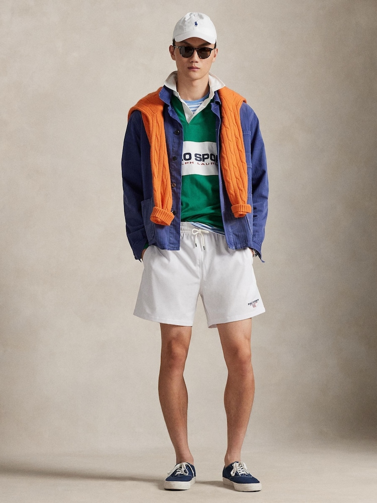 Polo Ralph Lauren White Polo Sport Woven Trunk Swim Shorts - Image 2 of 5