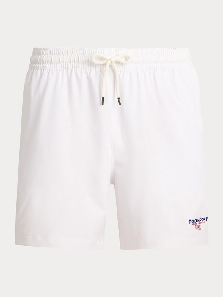 Polo Ralph Lauren White Polo Sport Woven Trunk Swim Shorts - Image 5 of 5