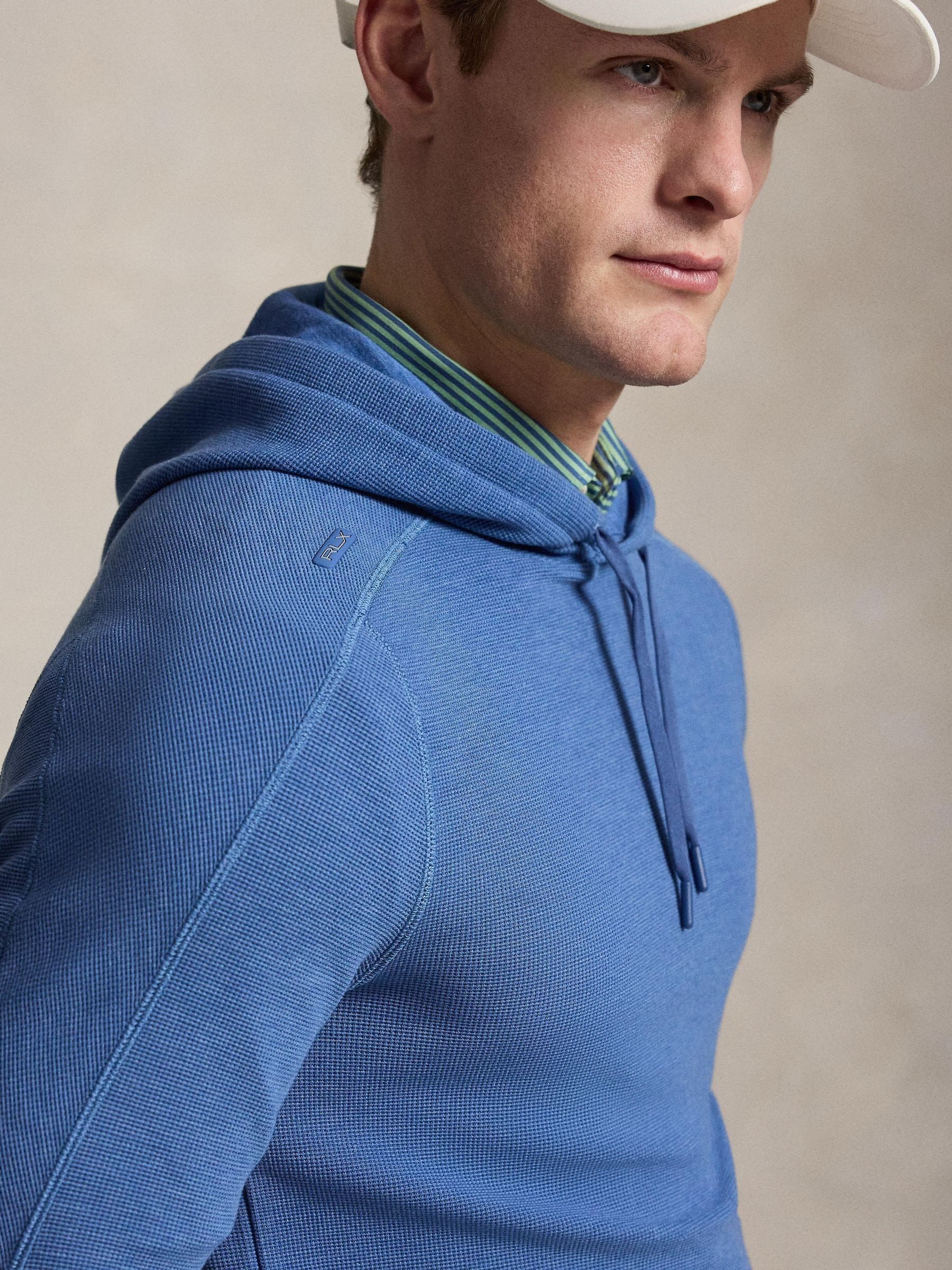Buy Ralph Lauren Blue RLX Tech Waffle Hoodie from the Next UK