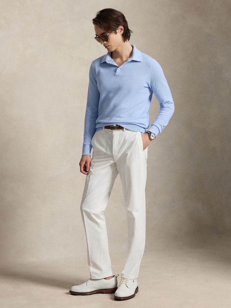 Ralph Lauren Blue RLX Cotton Coolmax Long Sleeve Polo Shirt - Image 2 of 5