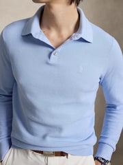 Ralph Lauren Blue RLX Cotton Coolmax Long Sleeve Polo Shirt - Image 4 of 5