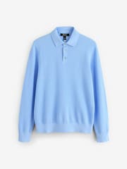 Ralph Lauren Blue RLX Cotton Coolmax Long Sleeve Polo Shirt - Image 5 of 5