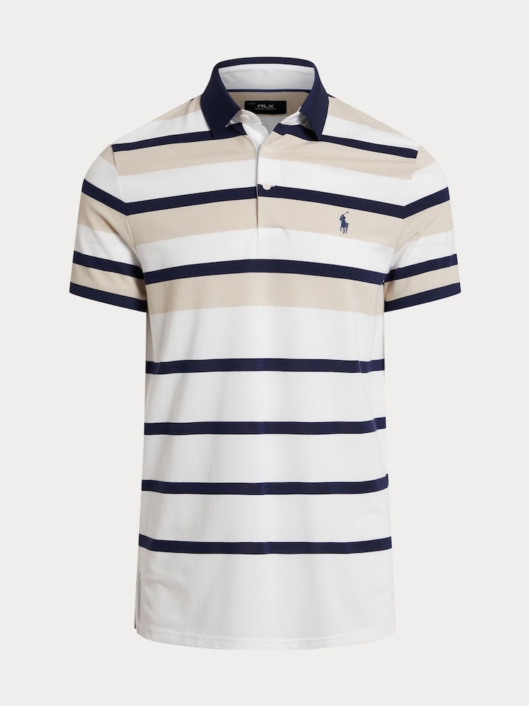 Ralph Lauren Nude RLX Performance Pique Stripe Polo Shirt - Image 1 of 2