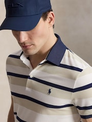 Ralph Lauren Nude RLX Performance Pique Stripe Polo Shirt - Image 3 of 6