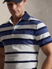 Ralph Lauren Blue RLX Performance Pique Stripe Polo Shirt - Image 4 of 5