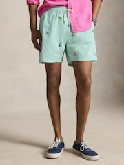 Polo Ralph Lauren Green Seersucker Printed Swim Shorts - Image 1 of 5