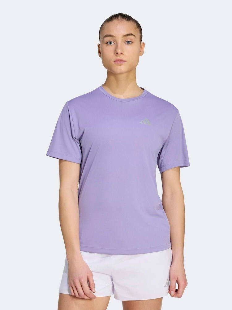 adidas Purple Run Essentials T-Shirt - Image 1 of 6 adidas Purple Run Essentials T-Shirt - Image 1 of 6
