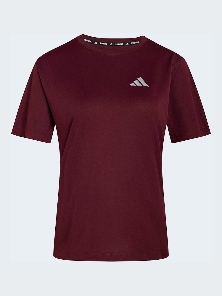 adidas Maroon Red Run Essentials T-Shirt - Image 1 of 1 adidas Maroon Red Run Essentials T-Shirt - Image 1 of 1