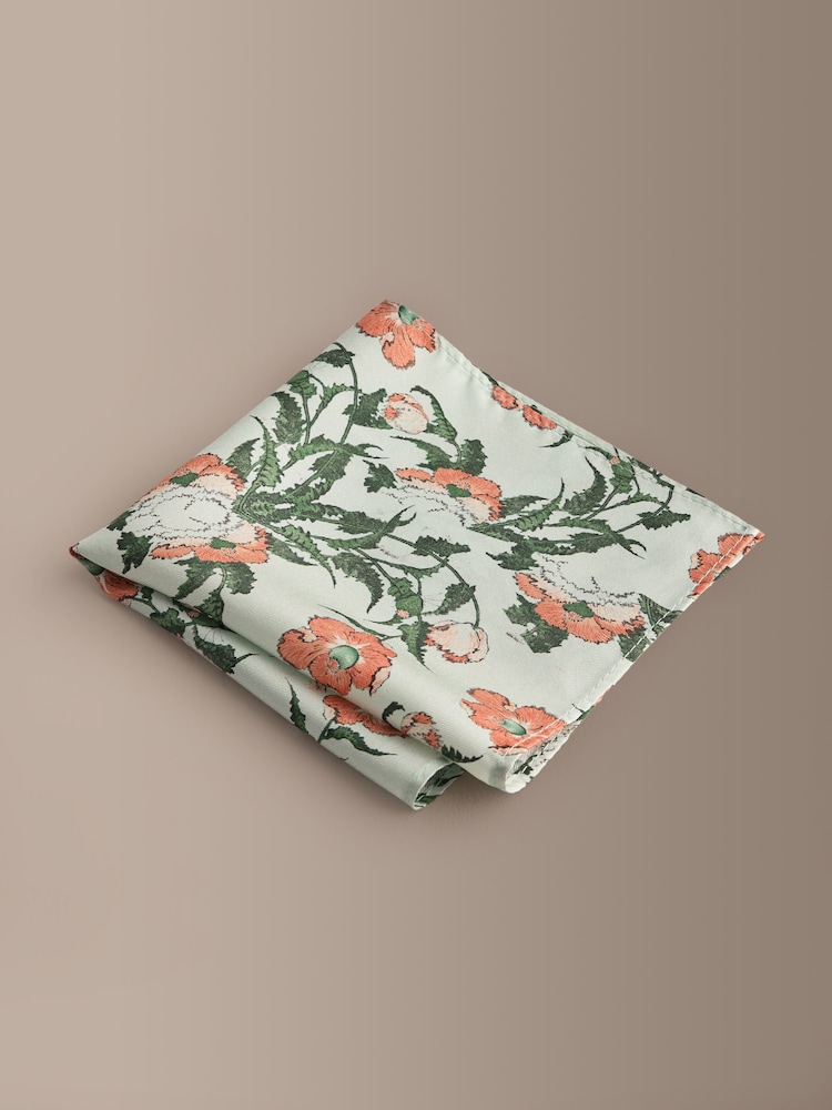 Green Silk Design Tie & Pocketsquare Set - Image 4 of 4