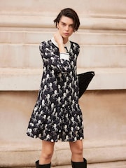 Mint Velvet Black Horse Print Mini Shirt Dress - Image 4 of 8