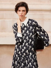 Mint Velvet Black Horse Print Mini Shirt Dress - Image 5 of 8