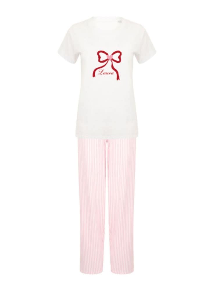 Personalised Bow Children's Pyjamas by Koko Blossom - Image 1 of 2