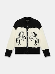 Mint Velvet Black Cotton Blend Horse Cardigan - Image 7 of 8